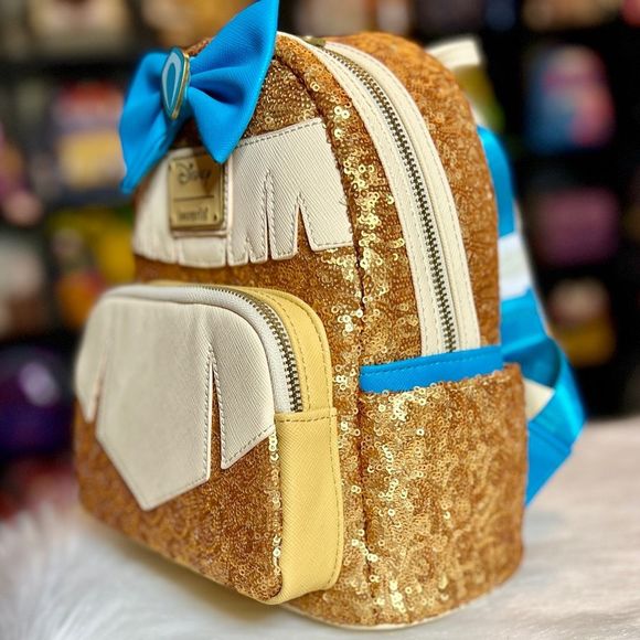 Pocahontas Sequin Mini Backpack Disney Princess Loungefly NWT - Picture 3 of 7